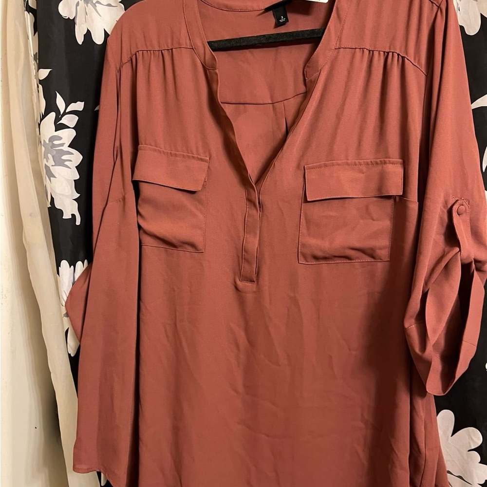Torrid “Harper” Blouse in Wild Ginger